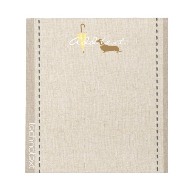 Dreamy Dog Walker Linen Find Add Text Djurälskare Anteckningsblock (Framsida)