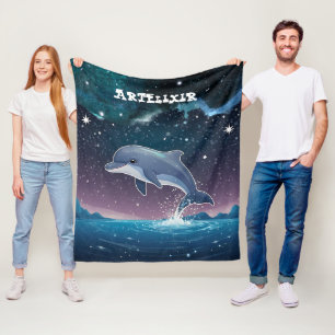 Dreamy Dolphin Print Fleecefilt