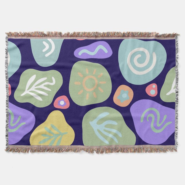 Dreamy Doodles - Vibrant Boho Nature Motif Design Filt (Framsidan)