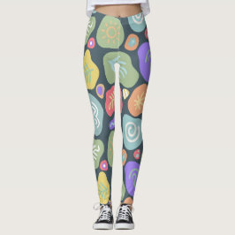 Dreamy Doodles - Vibrant Boho Nature Motif Design Leggings
