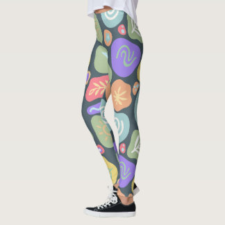 Dreamy Doodles - Vibrant Boho Nature Motif Design Leggings
