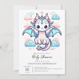 Dreamy Dragon Baby Shower Inbjudningar