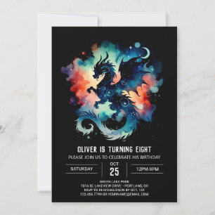 Dreamy Dragon Birthday Printable Inbjudningar
