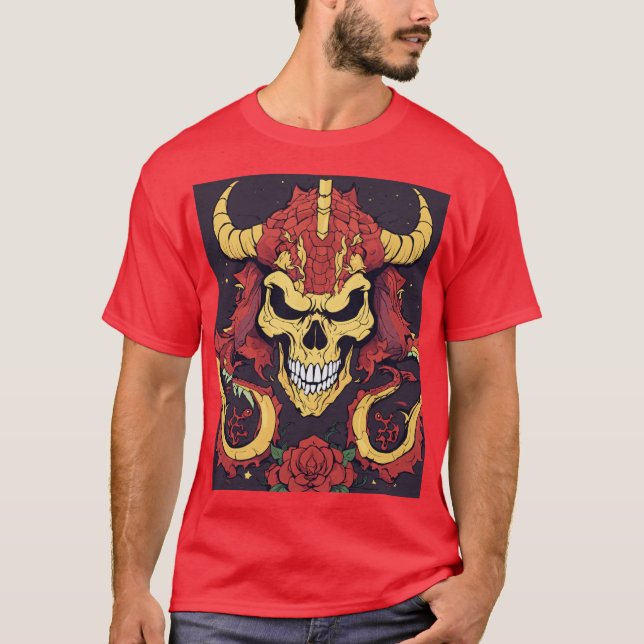 Dreamy Dragon Skull T-Shirt Design (Framsida)