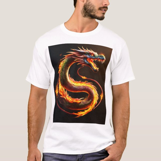 Dreamy Dragon Watercolor T-Shirt Design (Framsida)