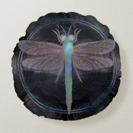 Dreamy Dragonfly “Messenger of Quantum Flight” Rund Kudde
