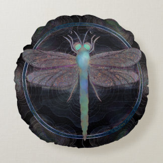 Dreamy Dragonfly “Messenger of Quantum Flight” Rund Kudde