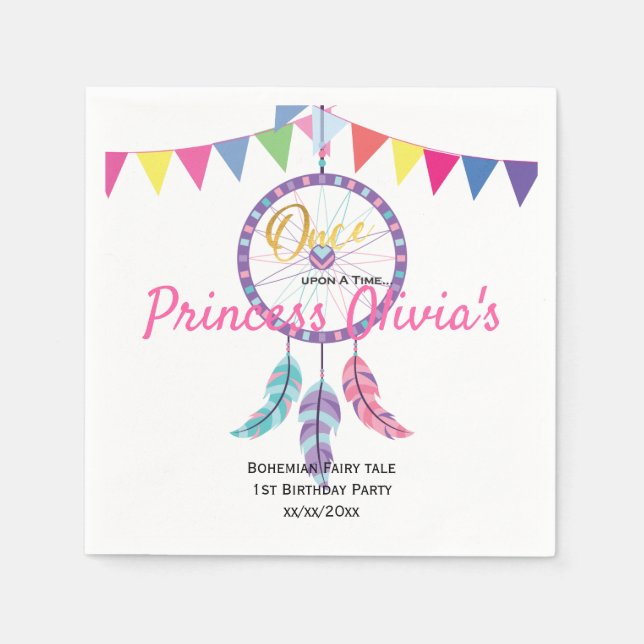 Dreamy Dreamcatcher Birthday Firation Pappersservett (Framsidan)