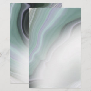 Dreamy Dusty Sage Agate Blank Stationery
