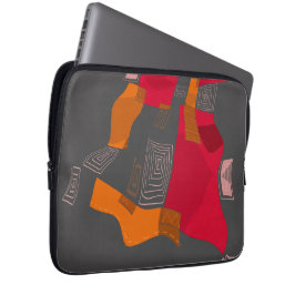Dreamy Egyptian Collage - Red Orange Grått Laptop Fodral