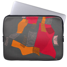 Dreamy Egyptian Collage - Red Orange Grått Laptop Fodral