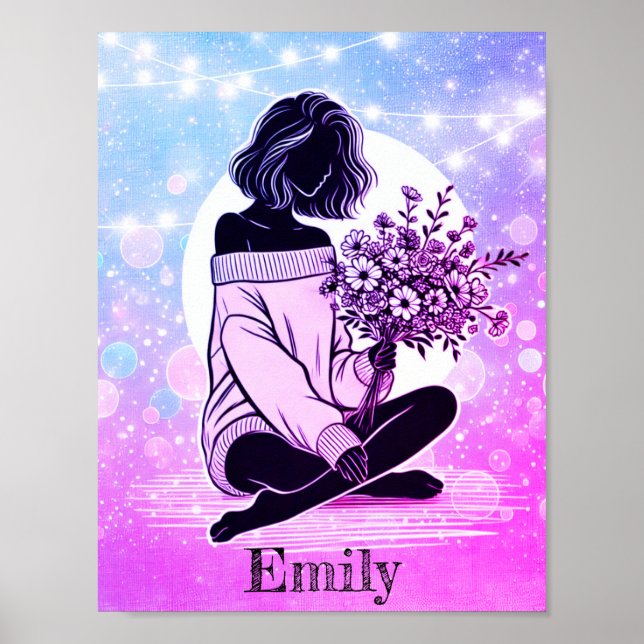 Dreamy Elegance: En kvinnas tysta reflektion Poste Poster (Framsidan)