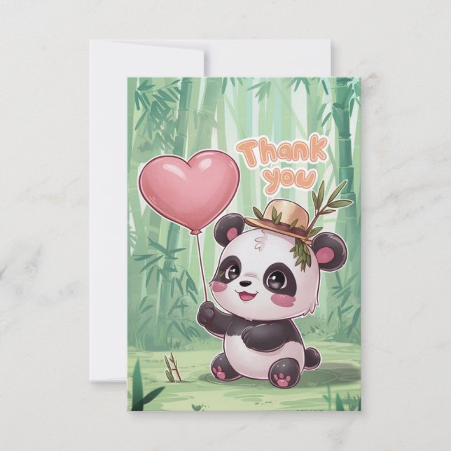 Dreamy Elegant Panda Tack Kort (Framsida)