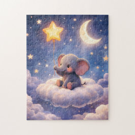 Dreamy elephant and midnight moon 252 piece jigsaw pussel