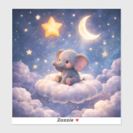 Dreamy elephant and midnight stars large glossy ac klistermärken