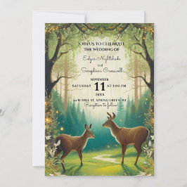 Dreamy Enchanted Forest Rustic Wedding-inbjudninga Inbjudningar