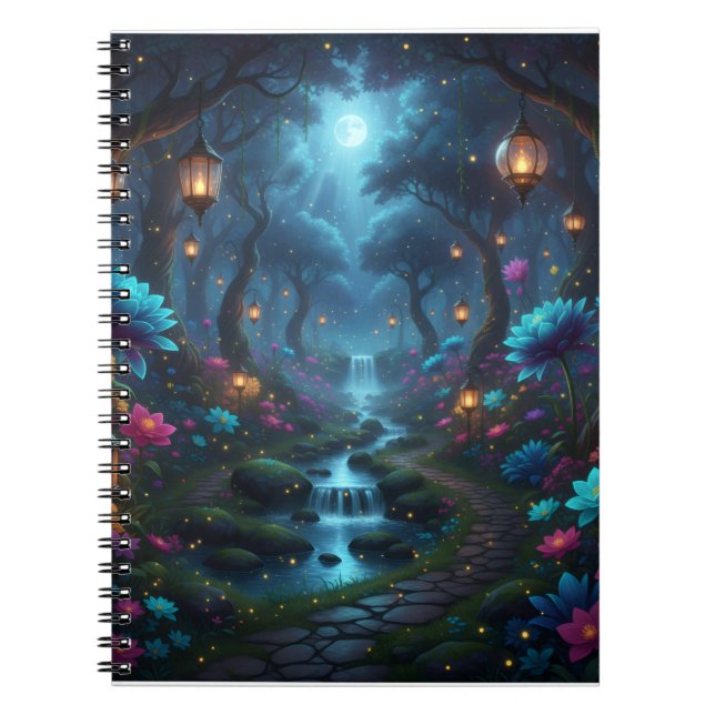 Dreamy Enchanted Garden med lyktor - Anteckningsbok (Framsidan)