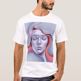 Dreamy Ethereal Woman Portrait Surreal Flowing Art T Shirt