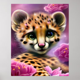 Dreamy Eyed Baby Cheetah Poster