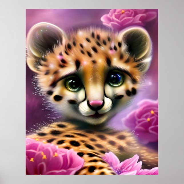 Dreamy Eyed Baby Cheetah Poster (Framsidan)