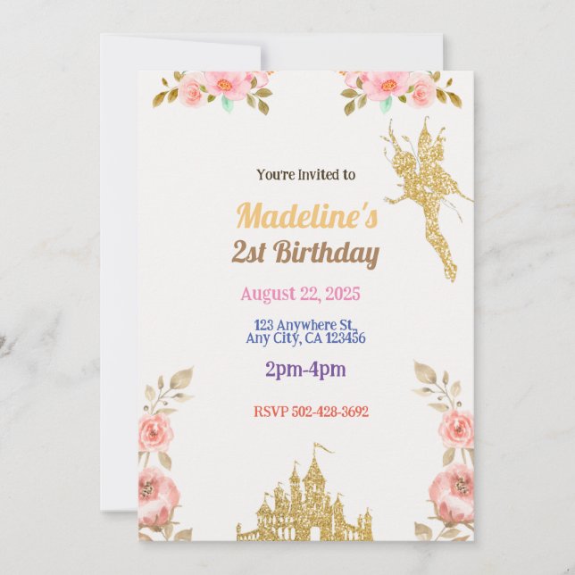 Dreamy Fairytale Castle-inbjudan Inbjudningar (Framsida)