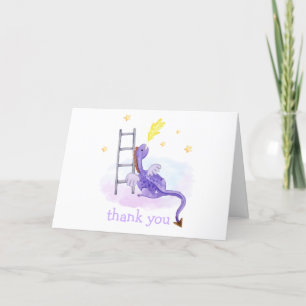 Dreamy Fairytale Dragon Cloud Stars Baby Shower Tack Kort