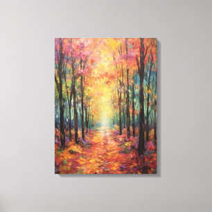 Dreamy Fall Forest Walk Fine Art Canvastryck