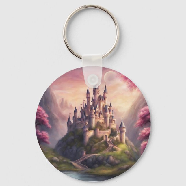 Dreamy Fantasy Castle Artwork Nyckelring (Framsida)