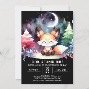 Dreamy Fantasy Fox Birthday Inbjudningar