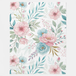 Dreamy Floral Watercolor Fleecefilt