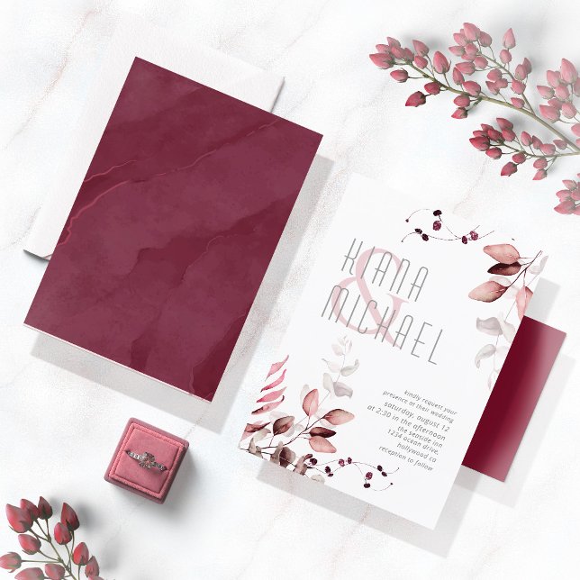 Dreamy Foliage Bröllop Burgundy ID817 (Skapare uppladdad)