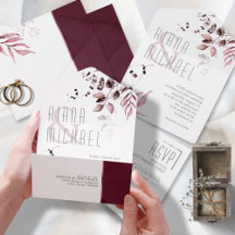 Dreamy Foliage Bröllop Burgundy ID817