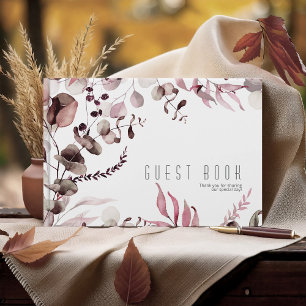 Dreamy Foliage Bröllop Burgundy ID817 Gästböcker
