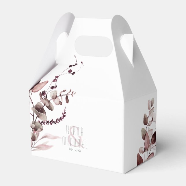 Dreamy Foliage Bröllop Burgundy V2 ID817 Presentaskar (Framsidan Sidan)