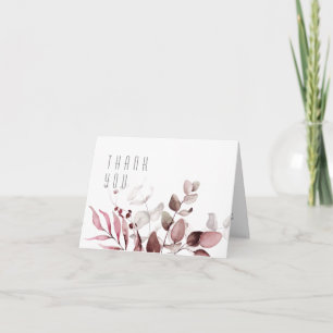 Dreamy Foliage Bröllop Tack Burgundy ID817 Kort