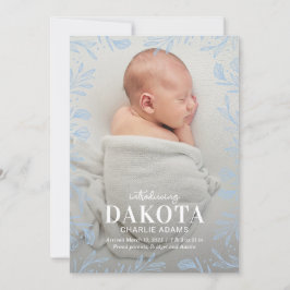 Dreamy Foliage Modern Baby Birth Notice Julkort