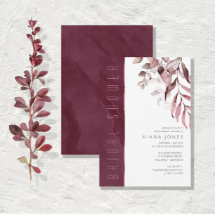 Dreamy Foliage Möhippa Burgundy ID817 Inbjudningar