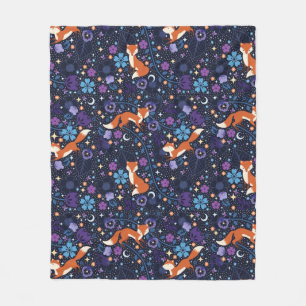 Dreamy Folk Foxes Fleecefilt