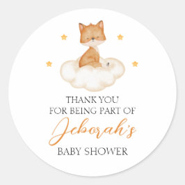 Dreamy Fox Baby Shower-Tack Runt Klistermärke