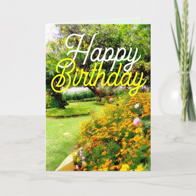 Dreamy Garden of Flowers Birthday Card Kort (Framsida)