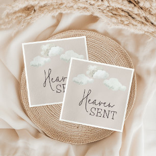 Dreamy Gender Neutral Heaven Sent Gender Reveal Pappersservett