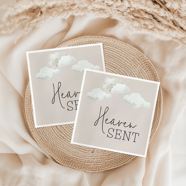 Dreamy Gender Neutral Heaven Sent Gender Reveal Pappersservett (Skapare uppladdad)