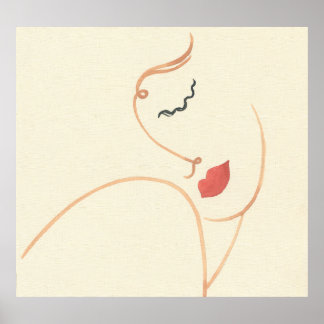 Dreamy Girl: Abstrakt Watercolor Porträtt Poster
