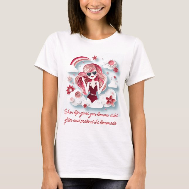Dreamy Girl i Kärlek med Life T Shirt (Framsida)