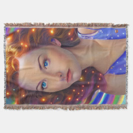 Dreamy Girl med Rainbow Ljus Filt