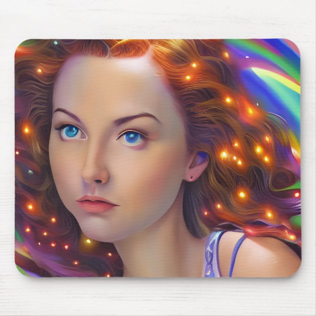 Dreamy Girl med Rainbow Ljus Musmatta (Framsidan)