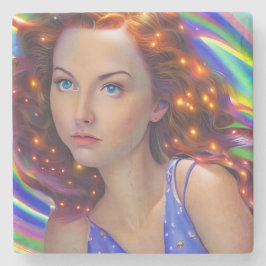 Dreamy Girl med Rainbow Ljus Stenunderlägg