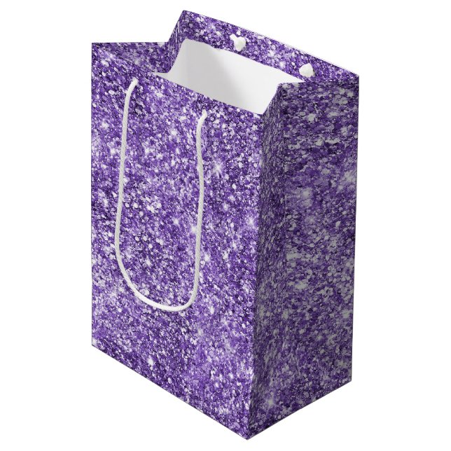 Dreamy Glam Lila Lavender Glitter Birthday (Framsidan Vinklad)
