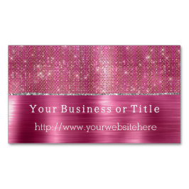 Dreamy Glitzy Rosa Silver Gnistra Magnetiska Visitkort