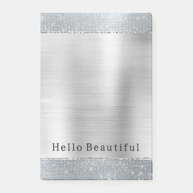 Dreamy Glitzy Silver Gnistra Post-it Block (Framsida)